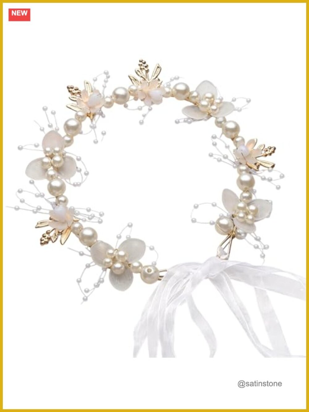 Handmade Crystal Pearl Flower Girl Bridal Headband Hair Accessories